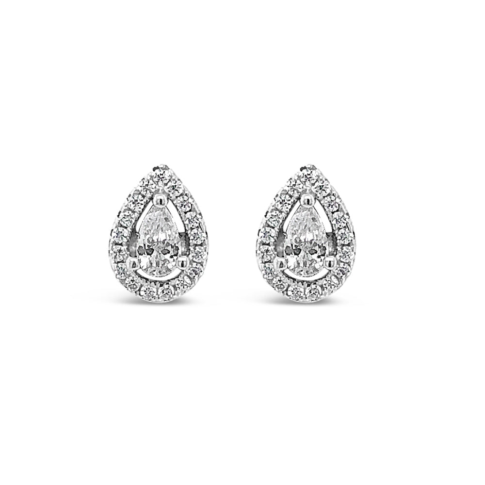 pear shaped crystal studs